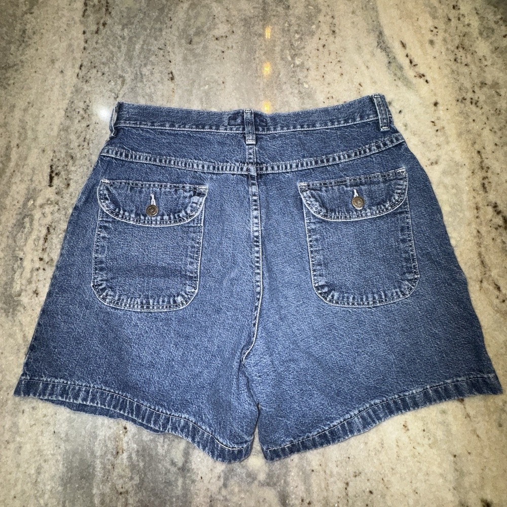 VTG Wrangler For Women Mom Jean Shorts Denim High Rise Flap Pockets Sz 30‎